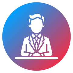 News Anchor Desk Vector Icon