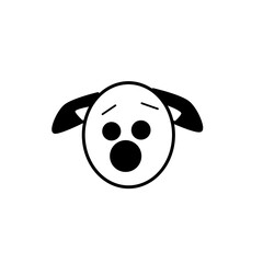 Vector black head dog