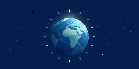 Fototapeta premium Digital illustration of Earth set against a backdrop of a star-filled universe