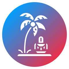Coconut Tree Fountain Vector Icon