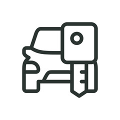 Car rental line icon, rent a car vector symbol with editable stroke