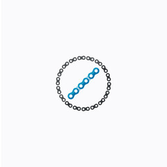 Bike chain icon flat vector design