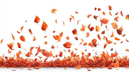 Falling autumn leaves against white background (6)