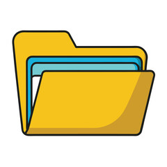 Yellow Opened Folder Icon vector illustration on white background
