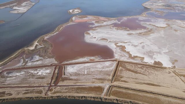 Footage of shallow lakes and deltas formed on the seashore, where rivers flow into the sea, called lagoons.