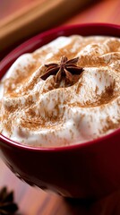 Aromatic Spiced Hot Drink in a Red Bowl