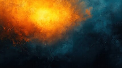 Fiery and dark clouds collide