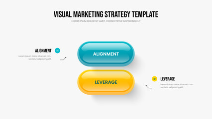 Fototapeta premium Creative Showcase Slideshow Layout Vector Illustration. Marketing Growth 2 Step Infographic Frame Template. Enterprise Strategy Two Option Diagram Slide Design.