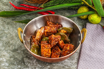 Indian cuisine - paneer with chilli