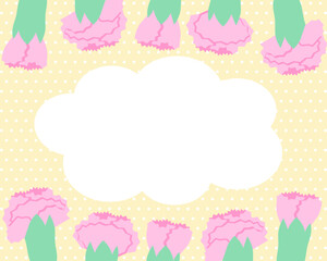 カーネーションの飾り枠のイラスト