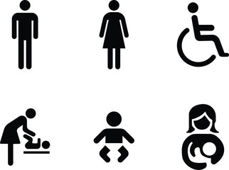 toilet sign vector illustration in black