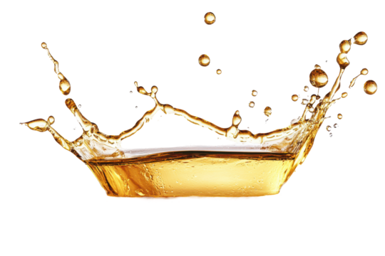 Liquid Gold Crown A splash frozen in time dripping with a viscous golden fluid against an infinite black