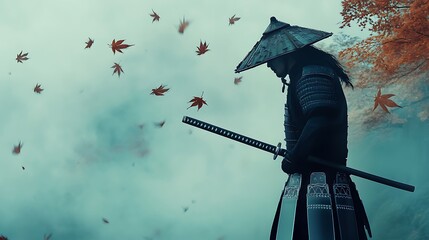 Warrior in Armor Stands Tall in the Heart of Nature