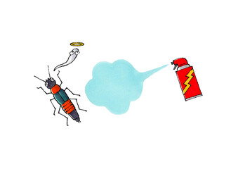 殺虫剤をかけられ死ぬやけど虫