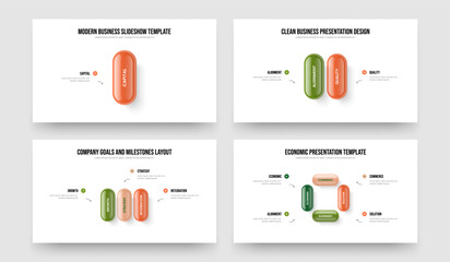Service Showcase 1 2 3 4 Option Infographic Frame Design Set. Visual Insight One Two Three Four Element Diagram Slideshow Layout Vector Illustration Bundle.