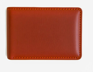 brown leather wallet isolated on a pale background
