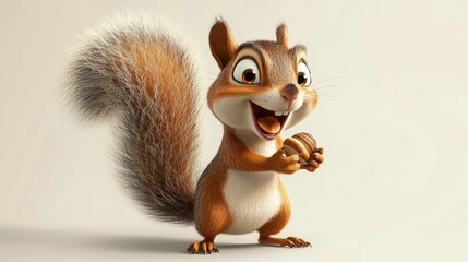 Cute cartoon squirrel holding a nut (3)