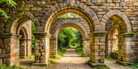 vintage stone archways
