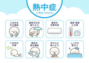 熱中症対策ポスター、シンプルな人物03