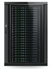 Isolated server rack with multiple servers for cloud computing and data storage management