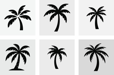 set of vector palms