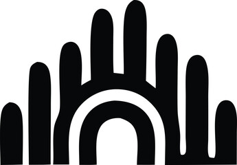 A black silhouette of human hands and fingers showing a symbol of care or love, an abstract vector icon
Black human hand silhouette with fingers forming a sign or symbol, a vector illustration for car