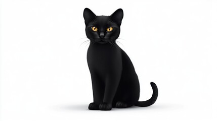 Fototapeta premium Black cat sitting
