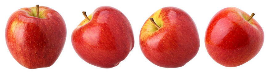 Red apple (Envy Apple) isolated, red apple macro studio photo, transparent PNG, PNG format, set