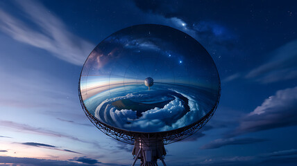 Celestial reflection cosmic dreamscape breathtaking radio telescope design