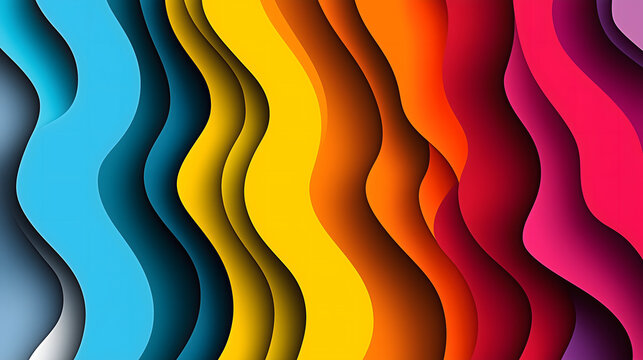 Abstract Colorful Layered Wavy Background