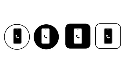 Set of buttons with device screen with phone icon for web design