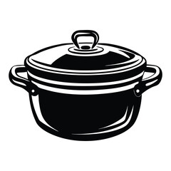Pot line art vector illustration, electric pressure cooker, Cooking Pot Silhouette Vector
