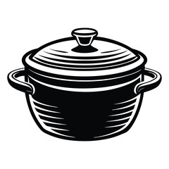 Pot line art vector illustration, electric pressure cooker, Cooking Pot Silhouette Vector
