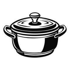Pot line art vector illustration, electric pressure cooker, Cooking Pot Silhouette Vector