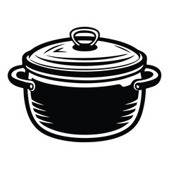 Pot line art vector illustration, electric pressure cooker, Cooking Pot Silhouette Vector
