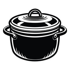 Pot line art vector illustration, electric pressure cooker, Cooking Pot Silhouette Vector