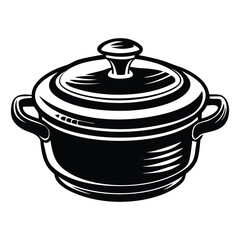 Pot line art vector illustration, electric pressure cooker, Cooking Pot Silhouette Vector