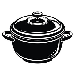 Pot line art vector illustration, electric pressure cooker, Cooking Pot Silhouette Vector
