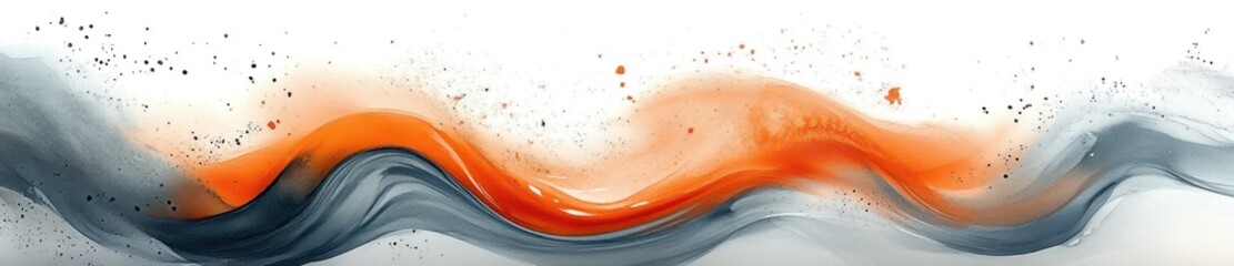 Abstract orange and grey waves; design element