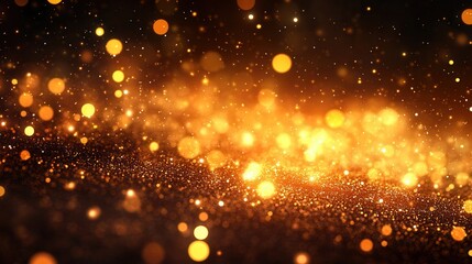Naklejka premium Golden glittering bokeh background (1)