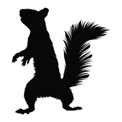standing Red squirrel silhouette vector flat illustration design