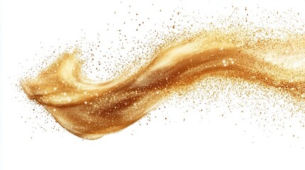Golden powder swirling