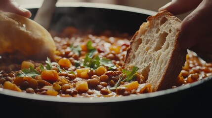 Scrumptious Lentil Stew with Crusty Bread: A Hearty and Flavorful Recipe