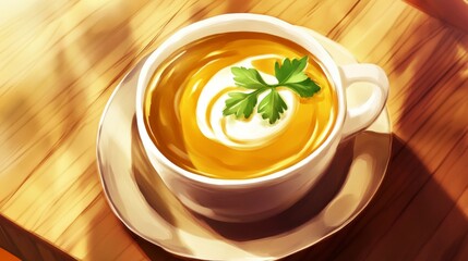 A Warm Bowl of Autumn Soup: Digital Art of a Delicious Dish