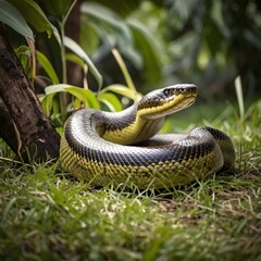 Obraz premium snake in the grass