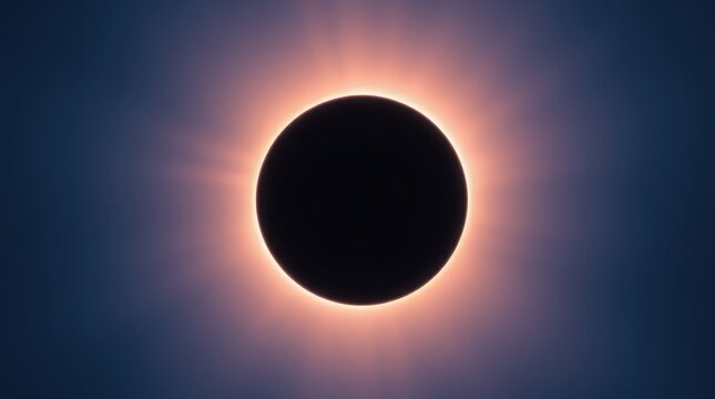 Celestial Phenomenon: Captivating image showcases a solar eclipse, where the moon perfectly aligns, casting a mesmerizing shadow. The radiant corona shines, highlighting the cosmic dance.