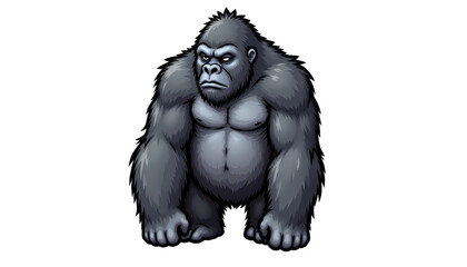 Fototapeta premium Intense gaze, a closeup portrait of gorilla's expressive face and powerful eyes