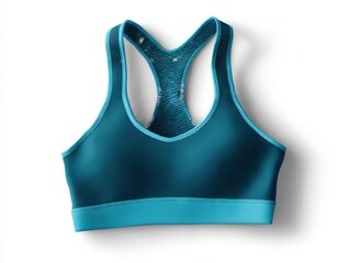 Blue sports bra isolated on plain color isolated on white background