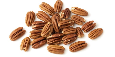 Obraz premium Pile of Delicious Pecan Nuts Isolated on White Background