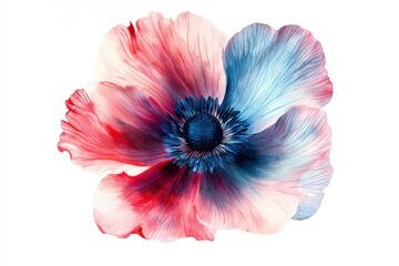 Vibrant, stylized depiction of a single poppy flower.